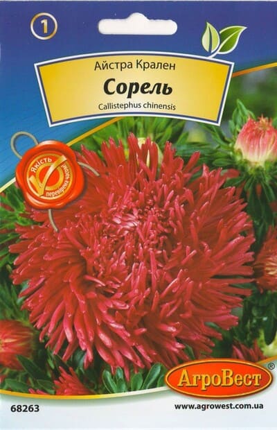 Насіння квітів Айстра Крален Сорель 0,3г Агровест